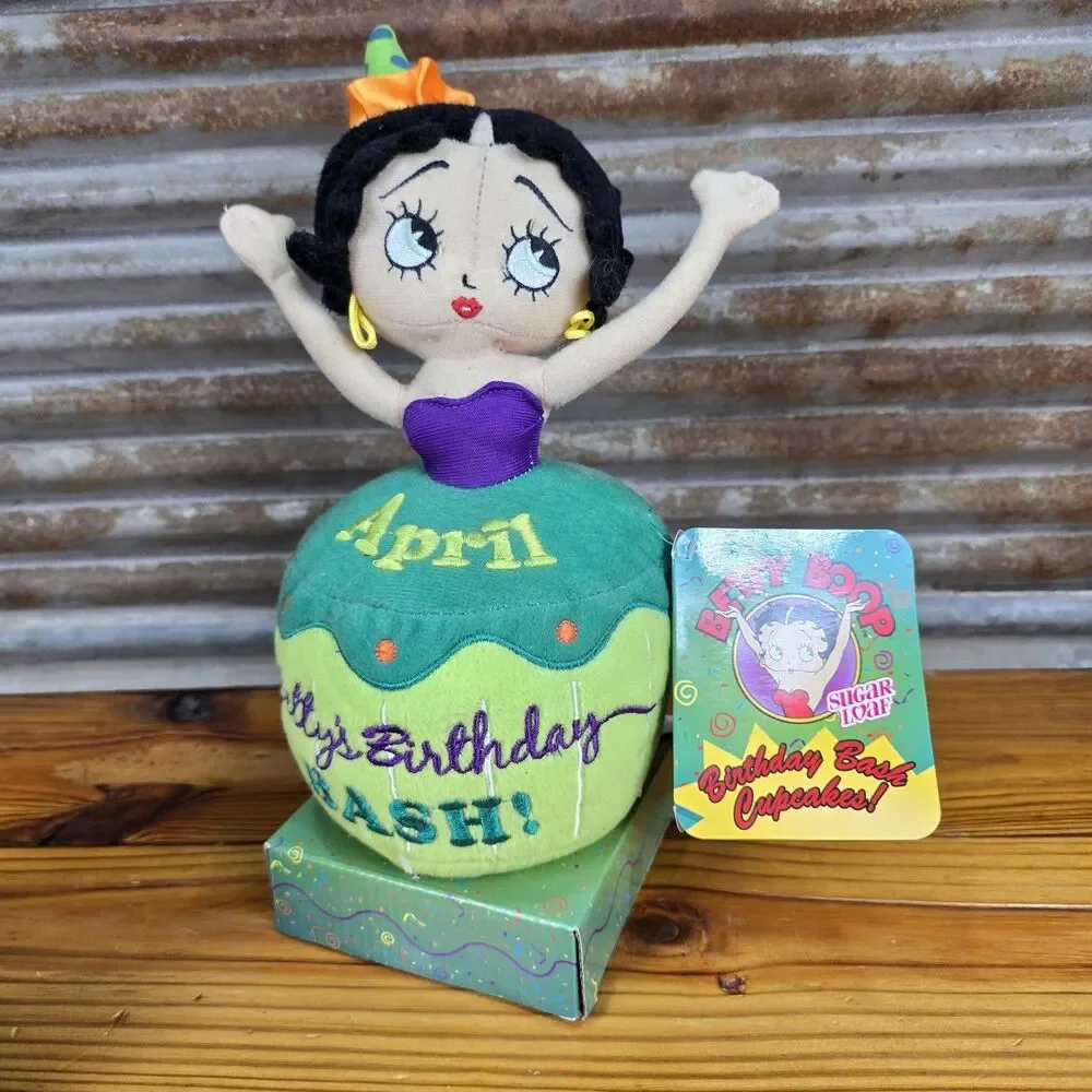 2013 PLUSH BETTY BOOP FEBRUARY & APRIL BIRTHDAY BLAST CUPCAKE DOLL BY SUGAR LOAF